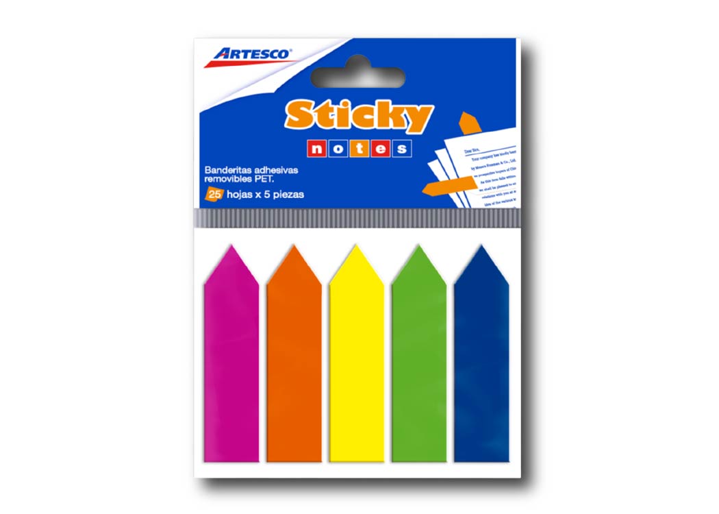 BANDERITAS ADHESIVAS FLECHAS 125und. 5COL